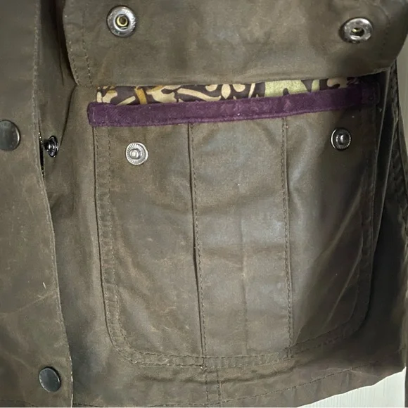 RARE Barbour Scholar Waxed Jacket Olive/Green Women’s size 6